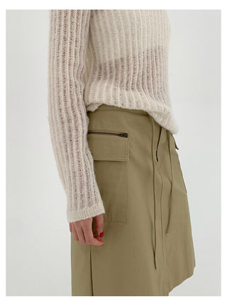 Lace-Up A-Line Skirt