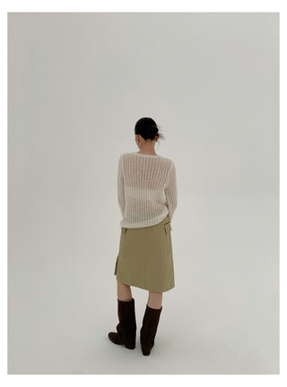Lace-Up A-Line Skirt