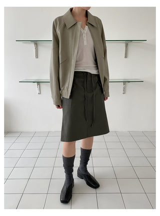 Lace-Up A-Line Skirt