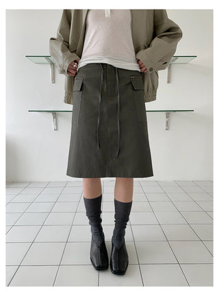 Lace-Up A-Line Skirt