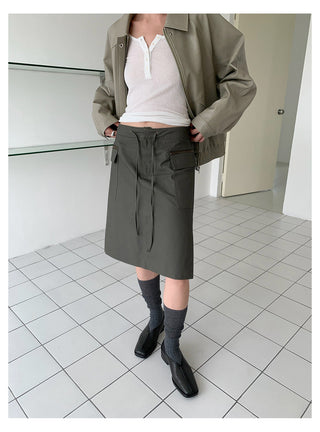 Lace-Up A-Line Skirt