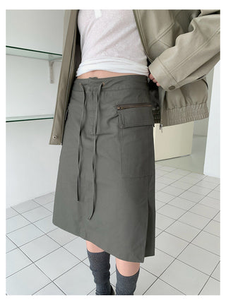 Lace-Up A-Line Skirt