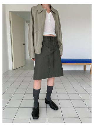 Lace-Up A-Line Skirt