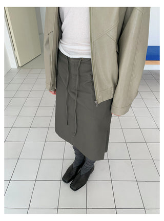 Lace-Up A-Line Skirt