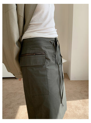 Lace-Up A-Line Skirt