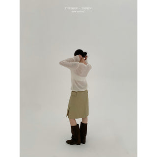 Lace-Up A-Line Skirt