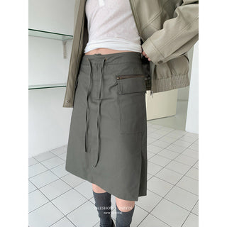 Lace-Up A-Line Skirt