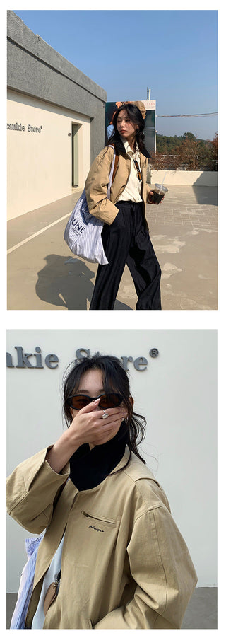 Contrast Lapel Trench