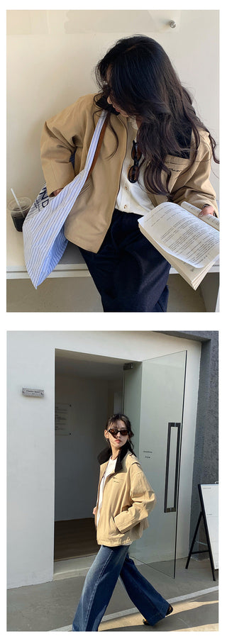 Contrast Lapel Trench