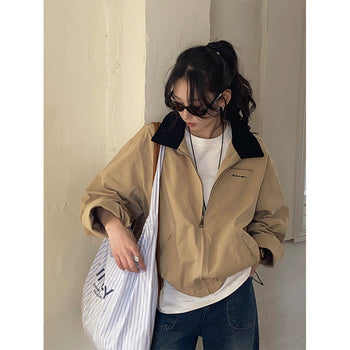 Contrast Lapel Trench