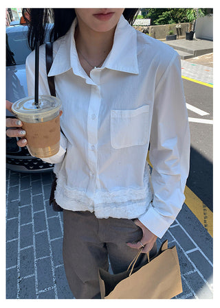 Stitched Shirt Cardigan