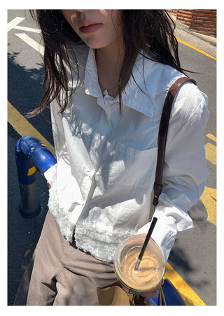 Stitched Shirt Cardigan