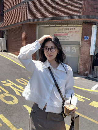 Stitched Shirt Cardigan