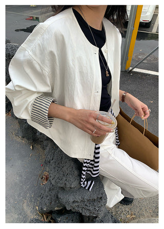 Striped Sleeve Jacket