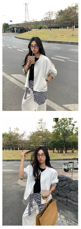 Striped Sleeve Jacket