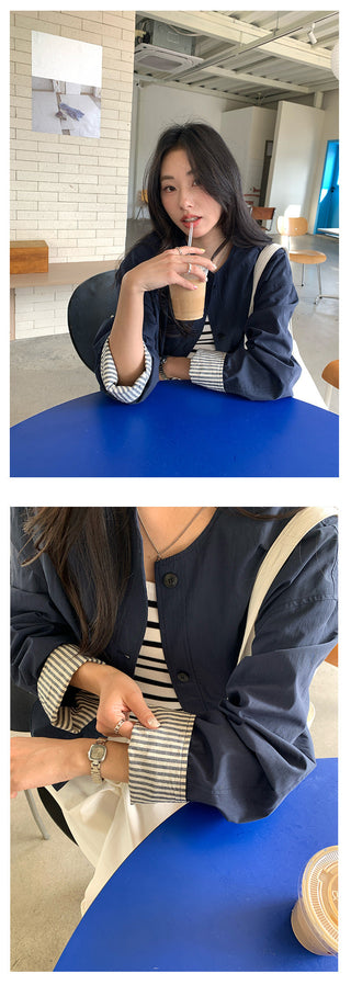 Striped Sleeve Jacket
