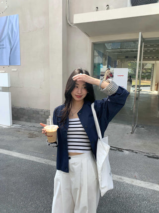 Striped Sleeve Jacket