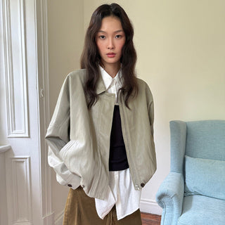 Cropped Leather Coat