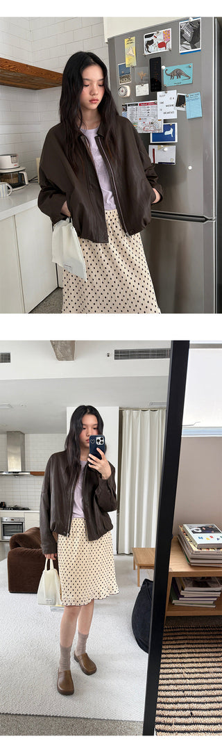 Cropped Leather Coat