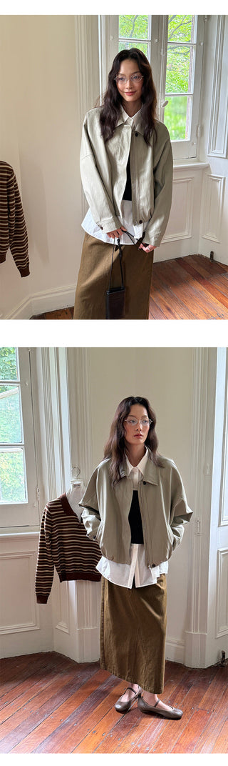 Cropped Leather Coat