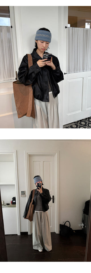 Cropped Leather Coat