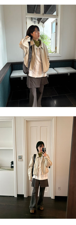 Cropped Leather Coat