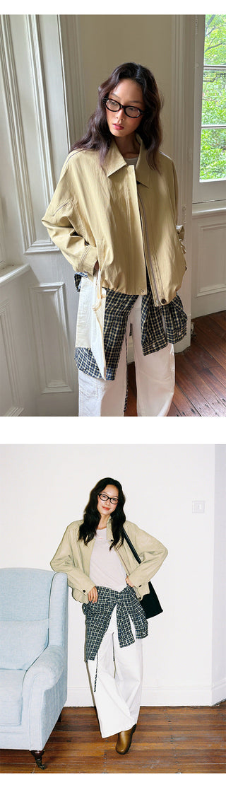 Cropped Leather Coat