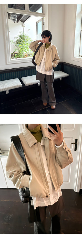 Cropped Leather Coat