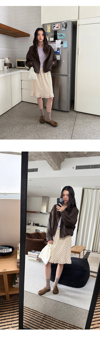Cropped Leather Coat