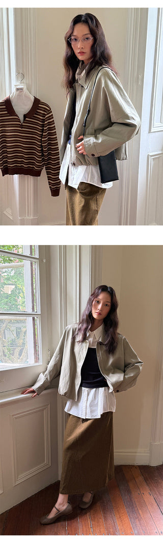Cropped Leather Coat