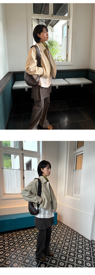 Cropped Leather Coat