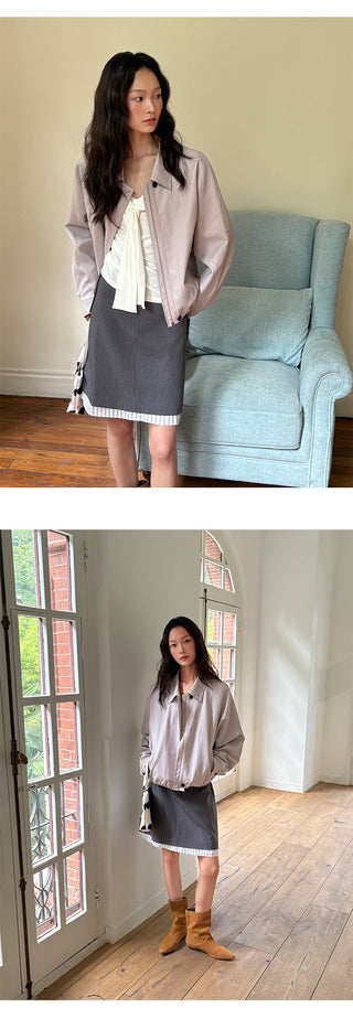 Cropped Leather Coat