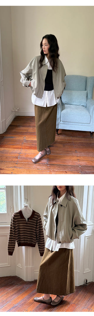 Cropped Leather Coat