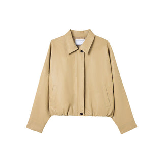 Cropped Leather Coat