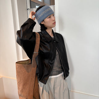 Cropped Leather Coat