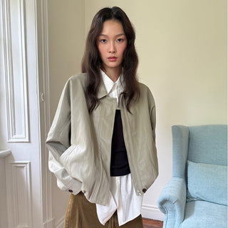 Cropped Leather Coat