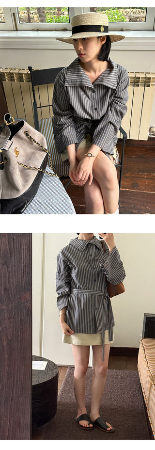 Striped Lapel Shirt