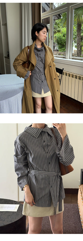 Striped Lapel Shirt