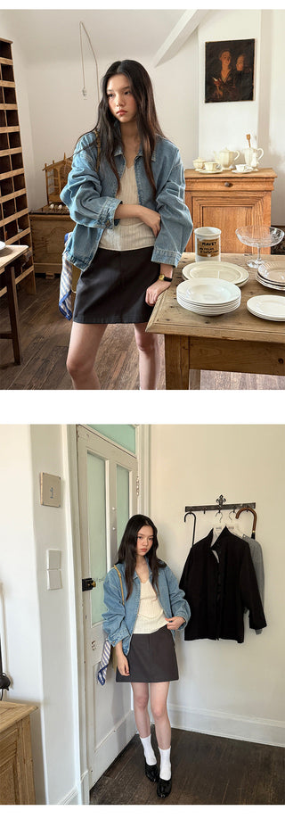 Denim Polo Jacket