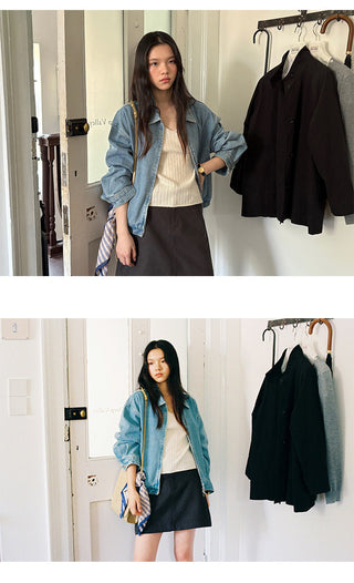 Denim Polo Jacket