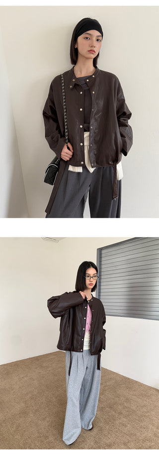Leather Stand Jacket