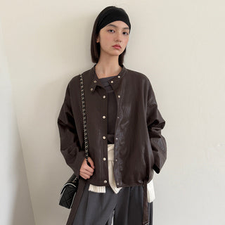 Leather Stand Jacket