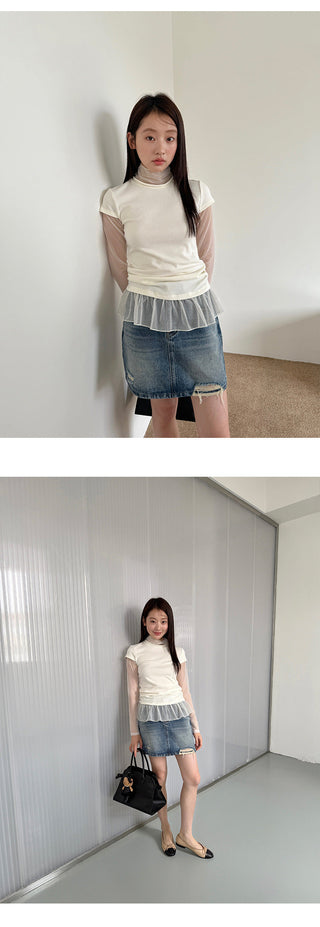 Gauzy Stitching Top