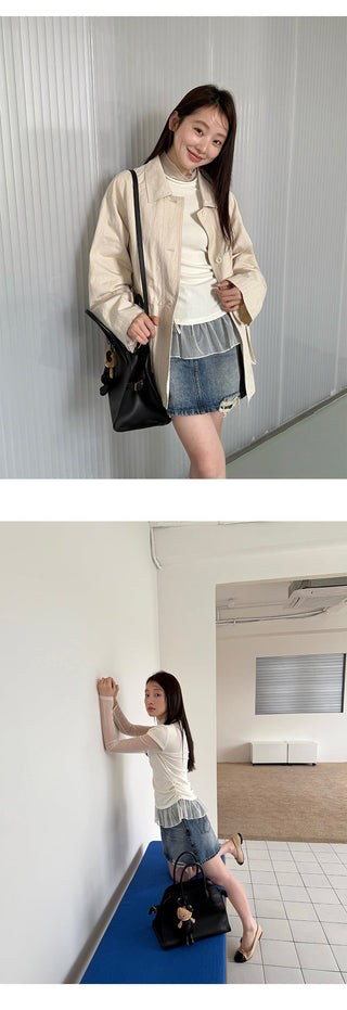 Gauzy Stitching Top