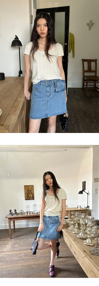 Denim A-Line Skirt