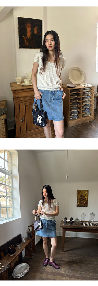 Denim A-Line Skirt