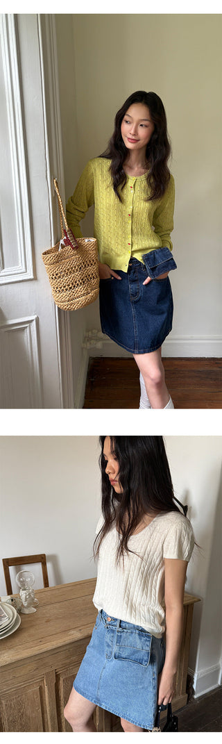 Denim A-Line Skirt