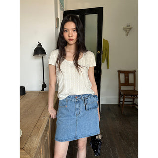 Denim A-Line Skirt