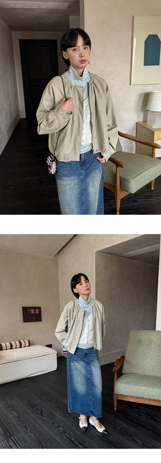 Zipper Leather Coat