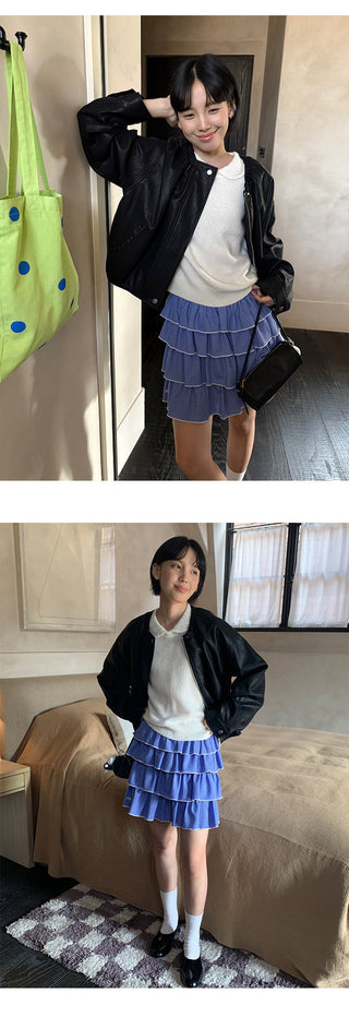 Zipper Leather Coat